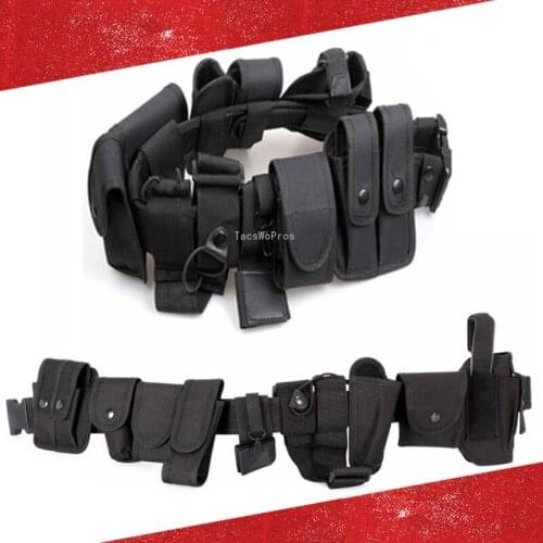 10 In 1 Tactical Belt Holster Pouches Multifunctional Security Military Training Heavy Duty Belt Shooting Hunting Waist Pouches