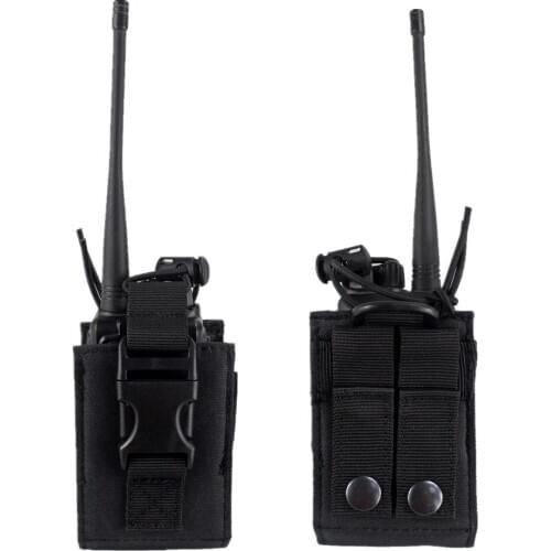 Tactical Molle Walkie Talkie Pouch Interphone Radio Storage Bag with ABS Buckle for Outdoor Combat Hunting Games