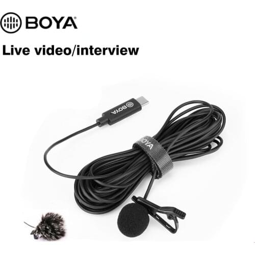 BOYA BY-M3/M3D Lavalier Microphone Omnidirectional with USB Type-C Interface 6 Meters Cable Compatible Audio Video Record micro