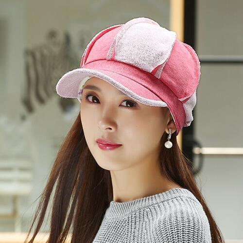Lady Winter Warm Beret Hats Girls Joker Leisure Beret Octagonal Cap Joker Female Fashion Winter Warm Hat Adjust A138