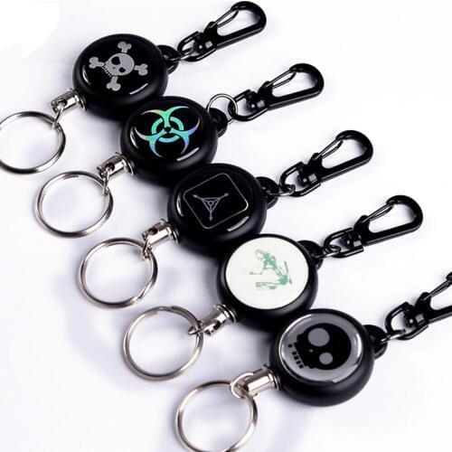 1pcs Elastic Key Chain TAD Steel Rope Burglar Tool Belt Money Retractable Key Recoil Ring Pull Chain Clip