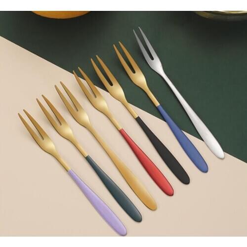 1Pc Creative Stainless Steel Fruit Fork High-quality Household For Fruit Dessert Mooncake Fork Restaurant Snack Dessert Fork