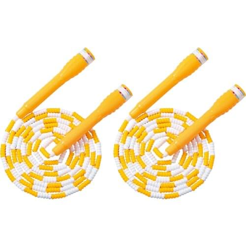 2pcs Beaded Segmented Adult For Kids Portable Adjustable Length Skipping Lose Weight Jump Rope Fitness School Exercise Student