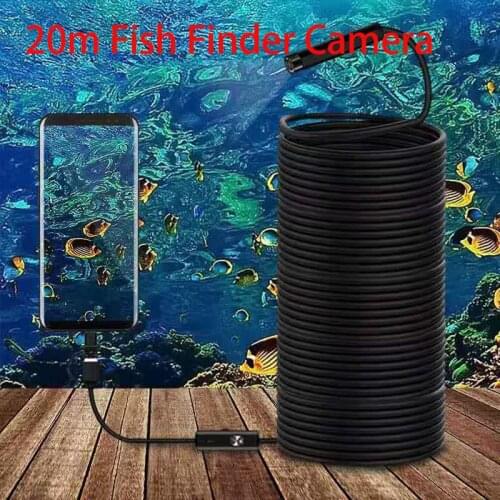 20m HD Fish Finder 8mm Usb Endoscope Winter Underwater Ice Visual Fishing Hunting Camera 6 Led for Android Type c Smartphone