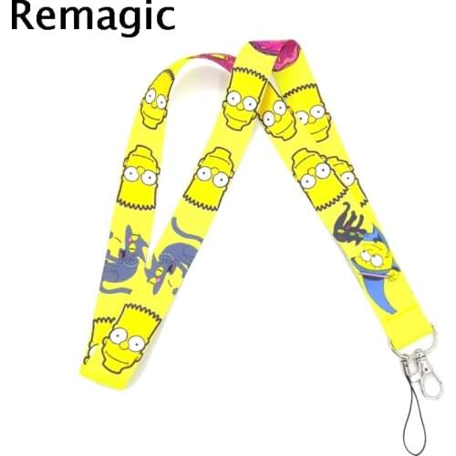 20pcs Funny Cartoon Characters Neck Strap Lanyard ID badge card holder keychain Mobile Phone Strap Gift Ribbon webbing necklace