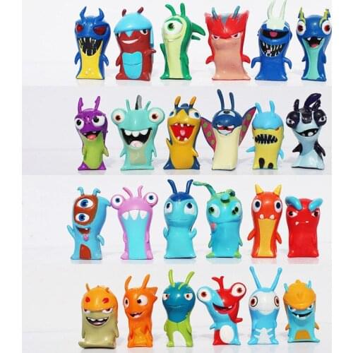 24pcs/set Anime Cartoon Slugterras Decoration PVC Action Figures Toys Dolls Model Animal Toys For Kids Gifts
