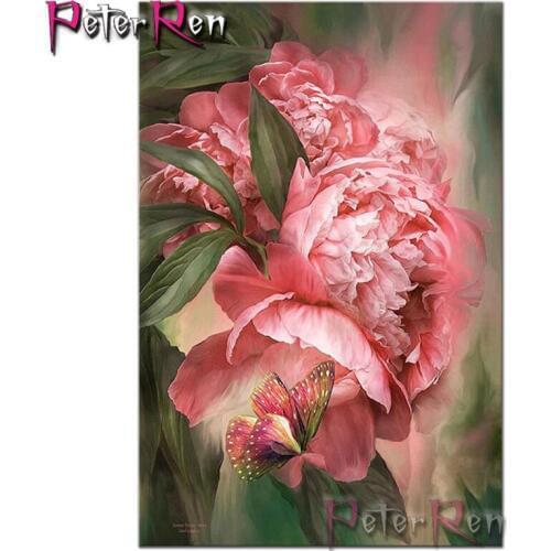 Diamond Painting Peony Hydrangea Romantic Full Diamond Embroidery 5D DIY Mosaic Crystal Mural Cross Stitch Rhinestone Home Decor