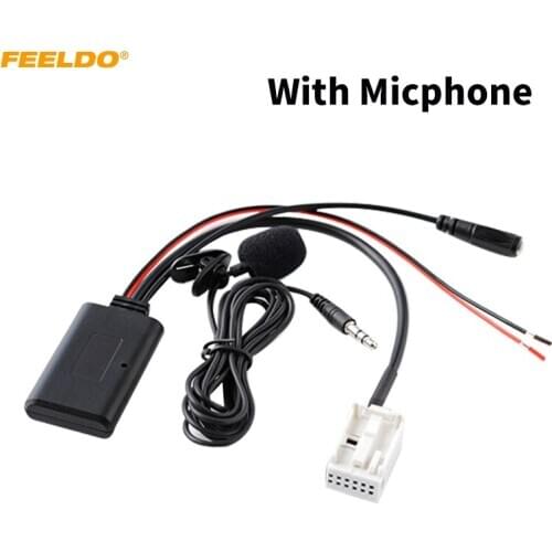 FEELDO Car Wireless Bluetooth Module Aux Audio Cable Music Adapter With Micphone For Audi A2 A3 A4 TT AUX Cable #HQ3340