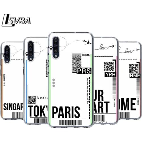 Fly Ticket Paris Tokyo For Samsung Galaxy A90 A80 A70 A60 A50 A40 A30 A32 A52 A72 A02S A2 A20S A20E A10S A10E A10 Phone Case