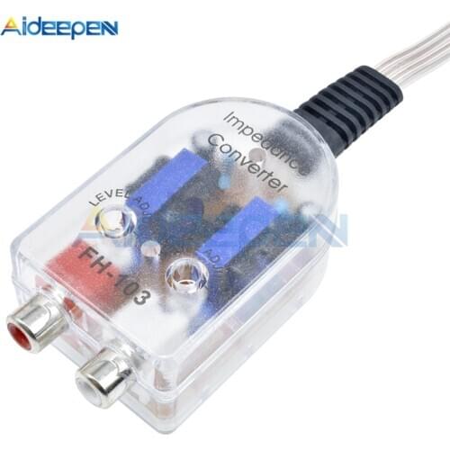 DC 12V Universal RCA Line Car Subwoofer Stero Radio Converters Speakers High To Low Car Audio Amplifier Impedance Converter