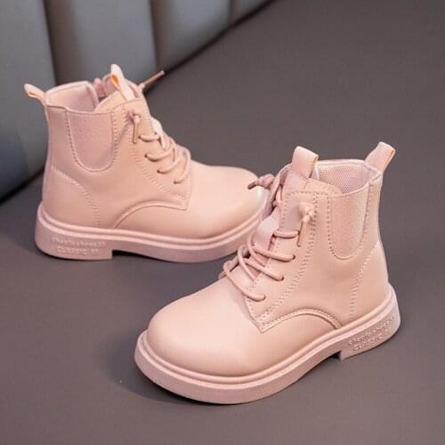 Children leather boots girls Martin boots boys low-top fashion boots student baby shoes kids shoes shoes for toddler boys