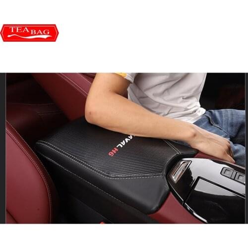 For Great Wall HAVAL Hover H6 3th 2021 Car Styling Interior Armrest Anti-dirty Pad Cover Sticker PU Leather Cover Accessories