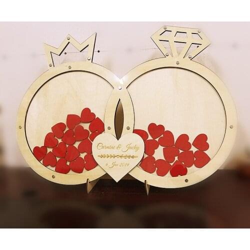 Double Ring Design Personalization Infinity Wedding Guestbook Crown Diamond Party Alternative Guest Book Birthday Custom Dropbox