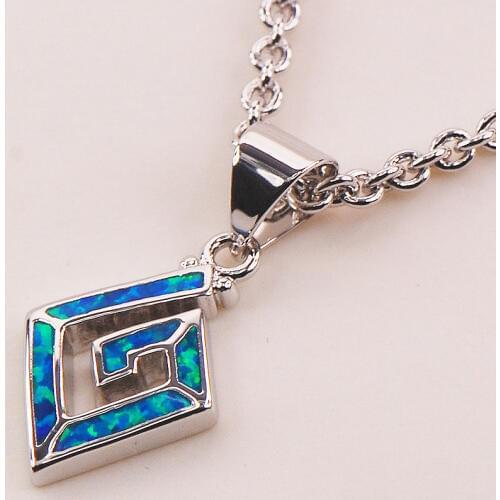 Blue Fire Opal 925 Sterling Silver Fashion Jewelry Pendant P123