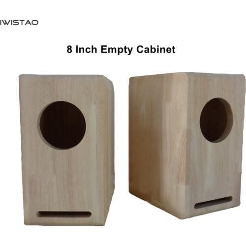 IWISTAO HIFI 8 Inch Full Range Speaker Empty Cabinet 27L 1 Pair Finished Wood Labyrinth Structure Blank for Tube Amp