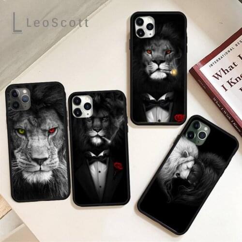 Lion King suit shirt men Phone Cases for iPhone 11 12 pro XS MAX 8 7 6 6S Plus X 5S SE 2020 XR Soft silicone cover funda coque