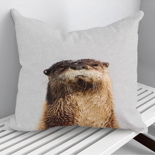 Beautiful otter badgers Throw Pillows Cushion Cover On Sofa Home Decor 45*45cm 40*40cm Gift Pillowcase Cojines Dropshipping