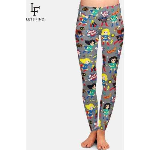 Fashion Women High Waist Gray Leggings 3D Print Milk Silk Plus Size Top Quality Woman Pants Hot Sale