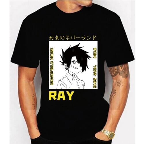 The Promised Neverland Shirt Emma Norman Ray Printed Graphic Japanese Manga Men Tshirt