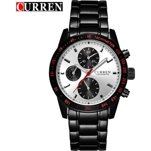 Curren Men Watch High Quality 8016 Sport Watch For Men Wrist Watch With Round Dial Stainless Steel Band Promotion Sale Watch