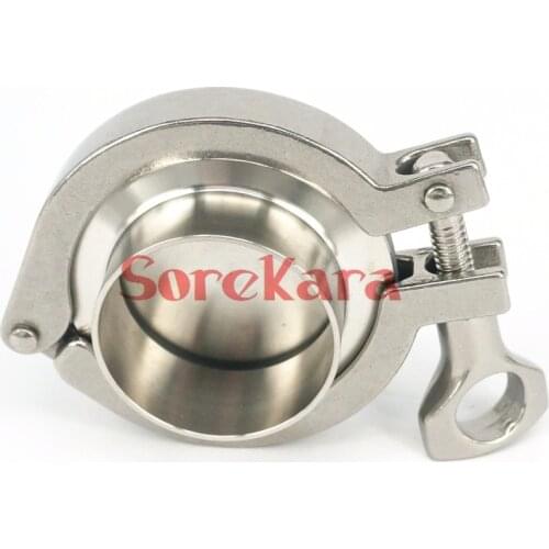 A Set 32mm Sanitary Tri Clamp Weld Ferrule + Tri Clamp + Silicon Gasket + End Cap 304 Stainless steel