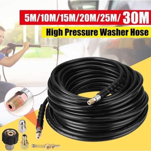 5/10/15/20/25/30m High Pressure Water Cleaning Hose Car Washer Pipe Line Cleaning Kit Sewage Jet Hose Pipe Cleaner