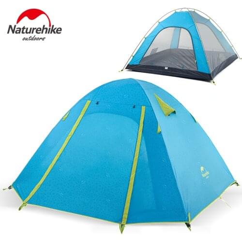 Naturehike Upgrade Field trips outdoor 2-3-4 people camping tent double layer wind rain proof aluminum rod tent