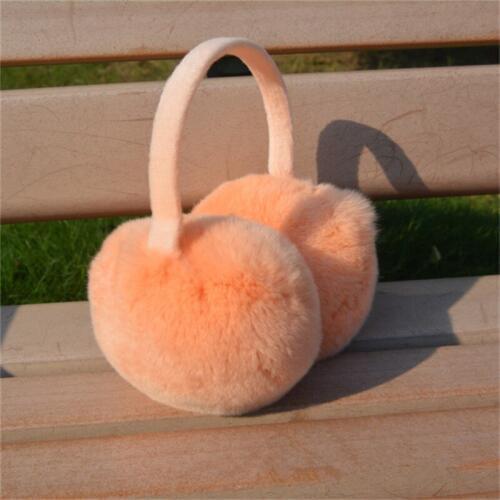 Russian Women Winter 100% Real Rabbit Fur Earmuffs Winter Girls Plush Rabbit Fur Ear Muffs Thermal Lady Warm Rabbit Fur Earmuff