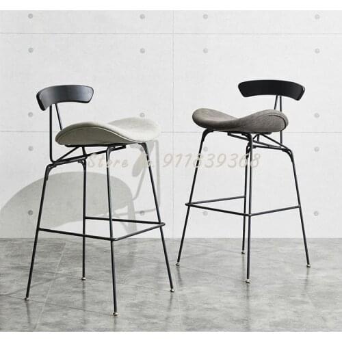 Nordic Retro Back Bar Chair Family Modern Simple Ant Bar High Stool Milk Tea Shop High Chair