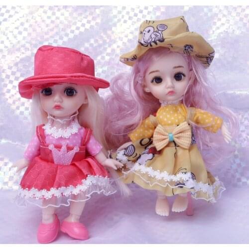 Newest 16cm BJD Doll 13 Moveable Joint Dolls Sad Face BJD Dolls Little Girl Muilt-type Dress Make Up Toy Girls Gift Dolls