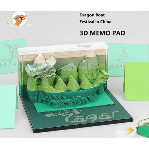2020 New Arrivals Custom Sticky Note 3D Paper Pad Unique Luxury Paper Crafts Gift Items Memo Pad For Table Top Decoration