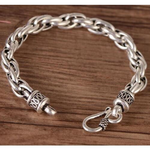 New S925 Sterling Silver Bracelet Mens Heavy Gold Bracelet 30.9g Fashion Bracelet