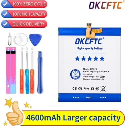 New Original HE328 4600mAh Battery HE 328 For Nokia 8 Nokia8 N8 TA-1004 Batteries Mobile Phone