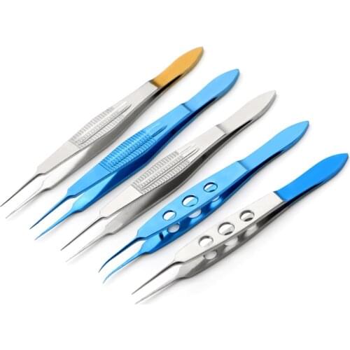 Ophthalmic eye instrument Straight Castroviejo Tying Forcep 105mm with 6mm tying platform tweezers