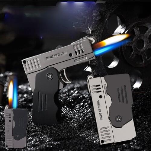 Straight and Open Flame Deformation Double Flame Lighter Smoking Accessories for Weed Briquets Et Accessoires Fumeurs Briquet