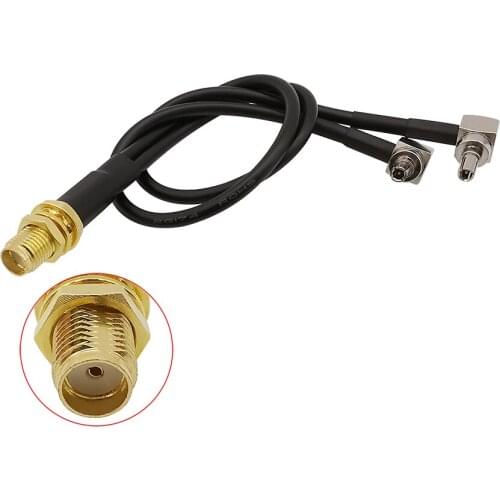 SMA Female Jack to Y Type 2X CRC9 Right Angle 90 Degrees Connector RG174 Cable Pigtail Splitter Combiner 3G/4G Antenna