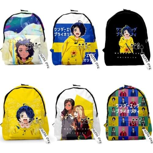 Wonder Egg Priority Cosplay School Bags Ohto Ai Momoe Sawaki Backpack Canvas Bag Girls Travel Bag Mochila Notebook Bags Boys