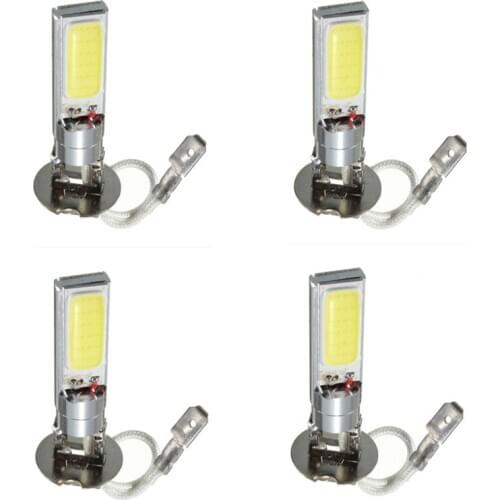 4pcs/lot Super Bright H3 COB LED Auto Light Bulbs HeadLight Fog Light Lamp Bulb Light Source Parking 12V 6000K Dropshipping
