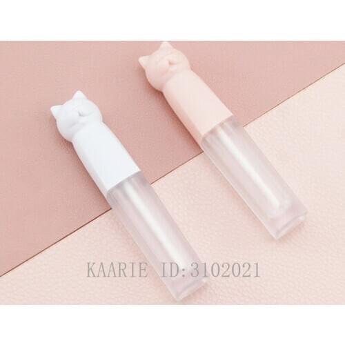 10/30/50pcs Blue Pink Cat Long Lip Gloss Container Empty Makeup DIY Lip Glaze Tube Cosmetics Refillable Bottle Homemade Diy