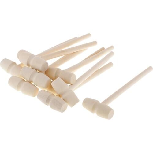 100 Pieces Mini Wooden Hammer Mallet Crab Lobster Seafood Crackers DIY Wooden Handtool Manual Making tool Hammer