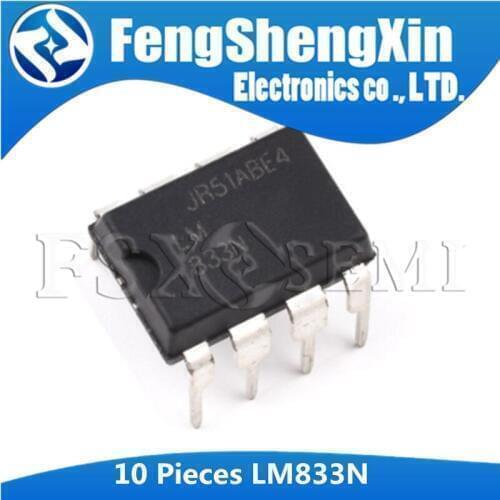 100PCS LM833N DIP8 LM833 DIP 833N DIP-8 Low noise dual operational amplifier IC