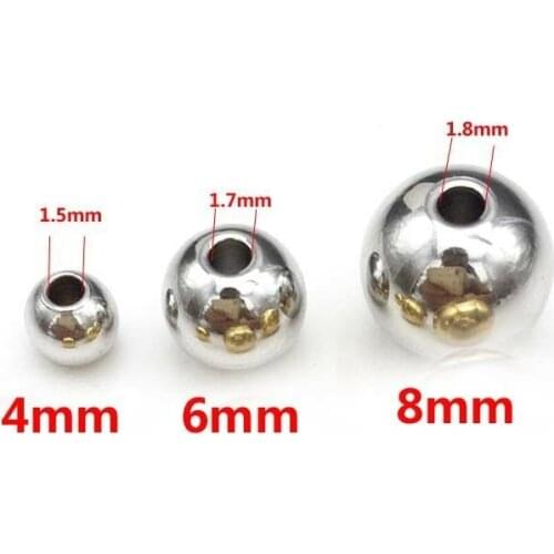 100pcs/lot Wholesale Stainless Steel 4/6/8mm Round Spacer Small Hole Beads For DIY Jewelry Making Findings Loose Beads