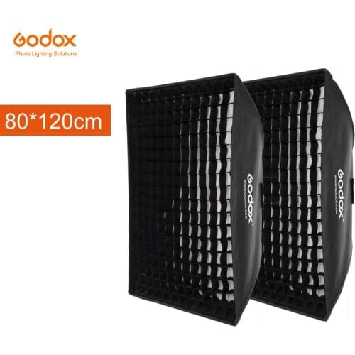 2PCS Godox 32"x 47" 80 x 120cm Honeycomb Grid Softbox soft box with Bowens Mount for Studio Strobe Flash Light AD600BM DE300