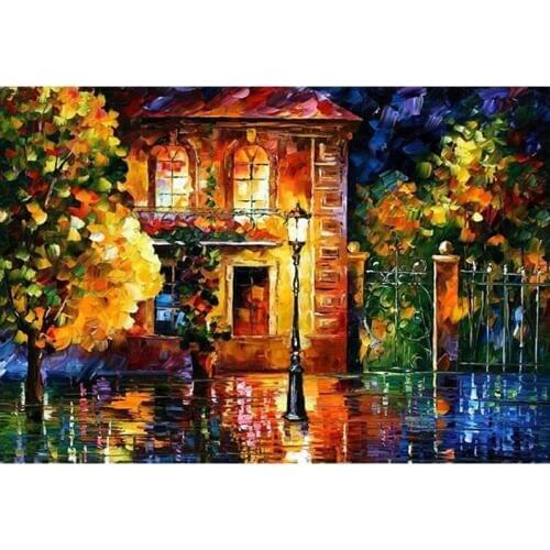 3D Diamond Embroidery Lighting villa picture of Rhinestones Mosaic 5D DIY Diamond Painting Full square/Round Decor crafts FG1191