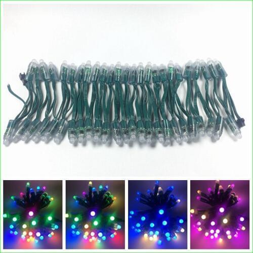 500pcs DC5V /DC12V 12mm ws2811 ic LED Module Black/Green/White/RWB Wires String Christmas led Pixel light;Addressable;waterproof