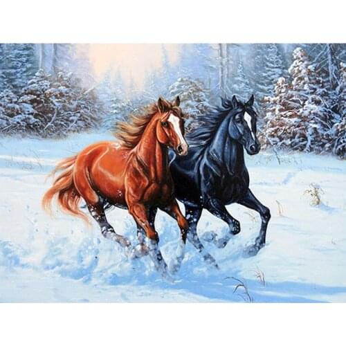 5D Diamond Painting Full Display Horse Diamond Embroidery Full Square Cross Stitch Rhinestones Decor Home Gift