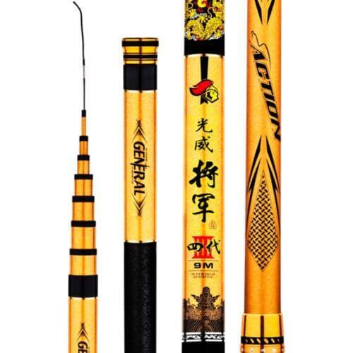 7/8/9/10/11/12/13m Power Hand Pole Ultra-light Super-hard Taiwan Fishing Canne Long Section Telescopic Wedkarstwo Olta Black Pit