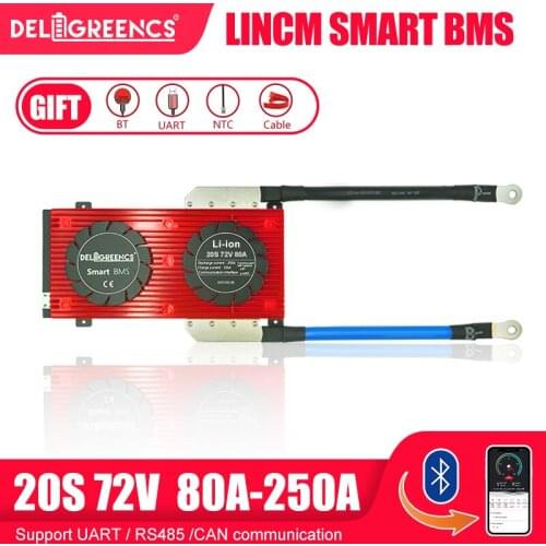 Smart BMS 20S 80A- 250A LiFePO4 Battery BMS for 72V Battery Pack With Bluetooth CAN Communicatio UART RS485