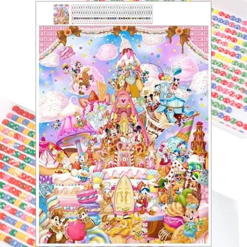 5D DIY Diamond Painting Mosaic Kit Disney Ice Cream Cake Cartoon Embroidery Full Square Round Christmas Gift Home Decor