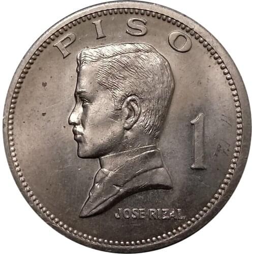 Free shipping Philippines 1 peso 1972 Edition Coin Europe old Original Coins Unc 100% Real Rare